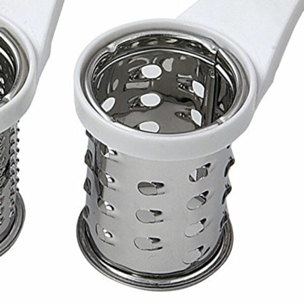 Rotary Cheese Grater Set, White With Three Grating Barrels, from Dexam Swift -2187