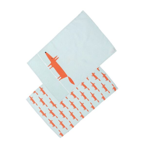 Scion Living Mr Fox Set of 2 Tea Towels - Blue