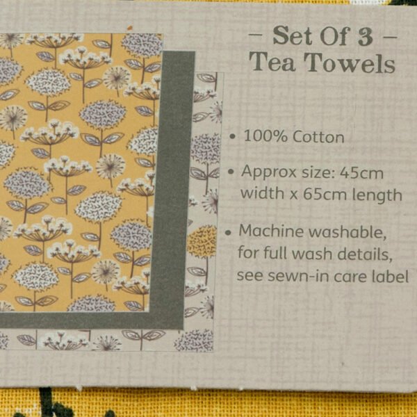 Tea Towels Retro Meadow Design, pack of 3 by Cooksmart -2092