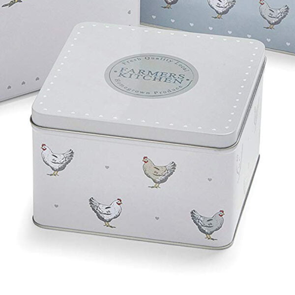 Square Cake Tins Set of 3 Farmers Kitchen Chickens Design by Cooksmart-4176