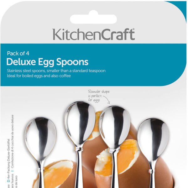 Set of 4 Stainless Steel Egg Teaspoons Kitchencraft-82383