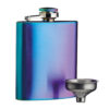 Hip Flask Exotic Rainbow with Easy Pour Funnel by BarCraft-0