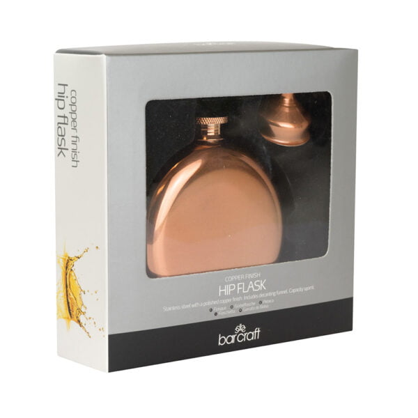 Hip Flask Stainless Steel Copper Finish 140ml BarCraft-79609