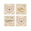 Pack of 4 Coasters Woodland Design by Cooksmart-0