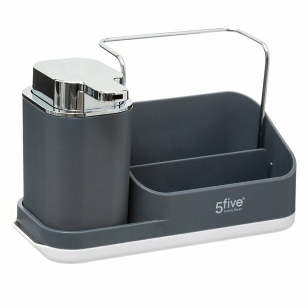 Grey Sink Tidy Caddy Organiser with lotion dispenser by 5Five Simply Smart-0