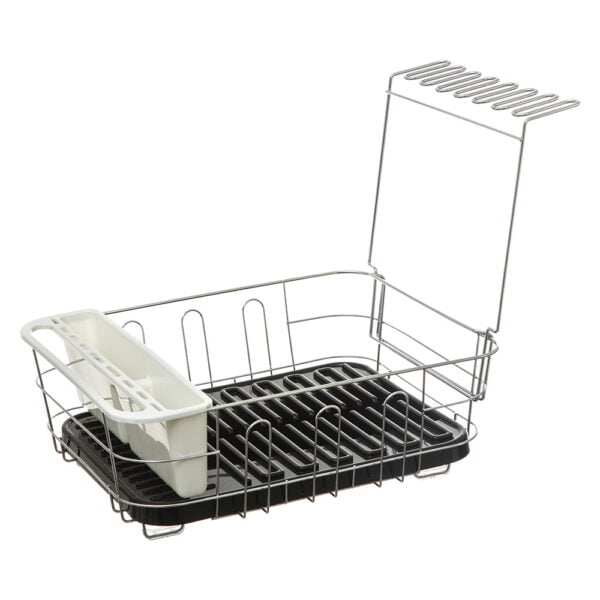 Dish Drainer with Removable Draining Tray Black-0