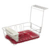 Dish Drainer with Removable Draining Tray Red-0