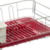 Dish Drainer with Removable Draining Tray Red-79923
