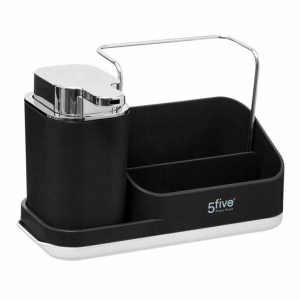 Black Sink Tidy Caddy Organiser with Lotion Dispenser / Soap Pump by 5five  Simply Smart - Sage Kitchenware