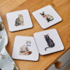 Pack of 4 Coasters CURIOUS CATS Design by Cooksmart-82701