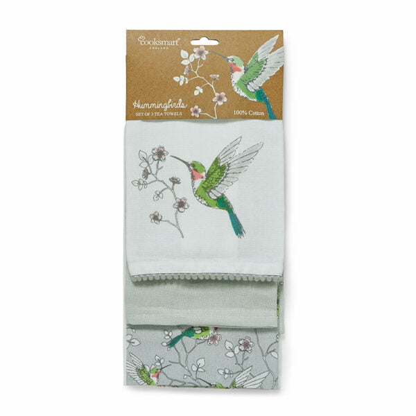 Pack of 3 Tea Towels HUMMINGBIRDS from Cooksmart -0