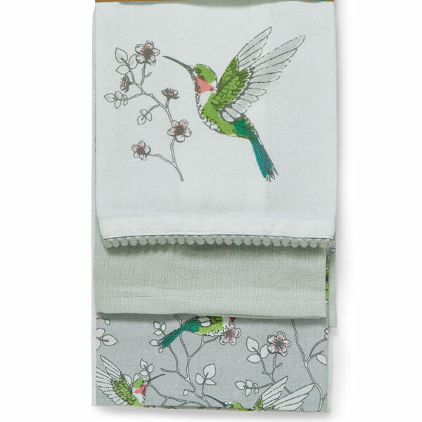 Pack of 3 Tea Towels HUMMINGBIRDS from Cooksmart -82691