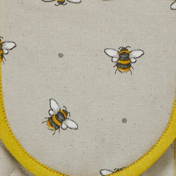 Double Oven Glove BUMBLE BEES Design by Cooksmart 100% Cotton Outer-82553