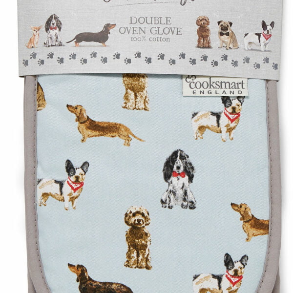 Double Oven Glove Curious Dogs from Cooksmart -82535
