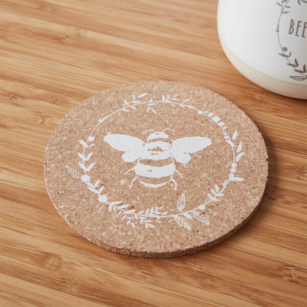 Set of 4 Cork Coasters Bumble Bees design by Cooksmart-82597