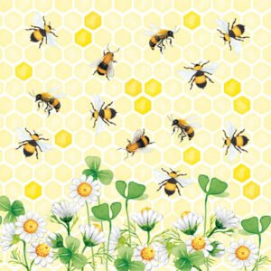 Luxury Paper Napkins Bees Joy 33x33cm by Ambiente-0
