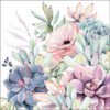 Luxury Paper Napkins Succulent Love Flower Design 33x33cm by Ambiente-0