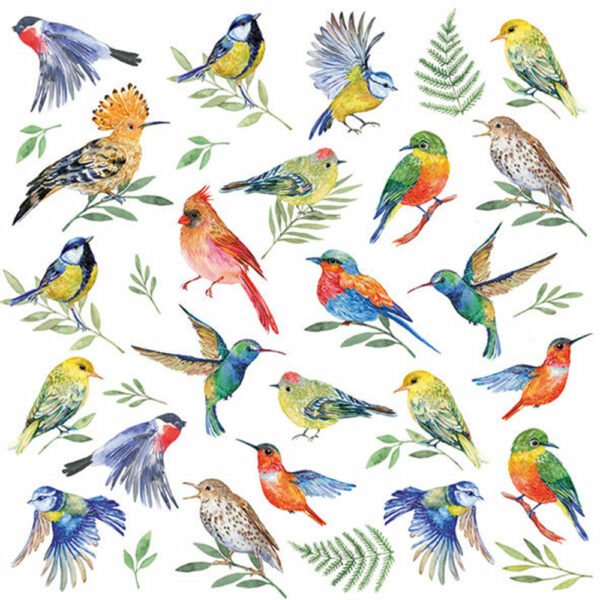 Luxury Paper Napkins Birds Votes 33x33cm by Ambiente-0