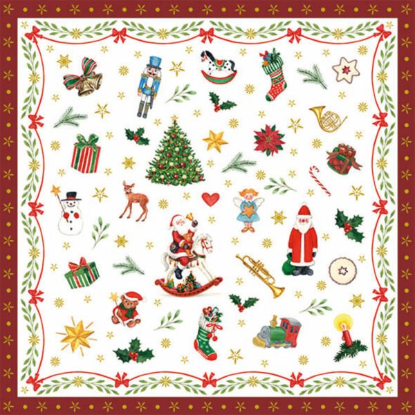 Luxury Paper Pack of 20 Napkins Christmas Ornaments All Over 33x33cm by Ambiente-0