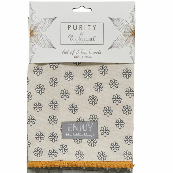 Pack of 3 Tea Towels Purity from Cooksmart -81600
